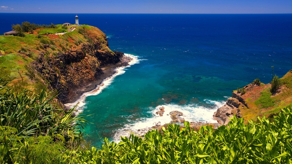 夏威夷大海美景灯塔自然风景壁纸