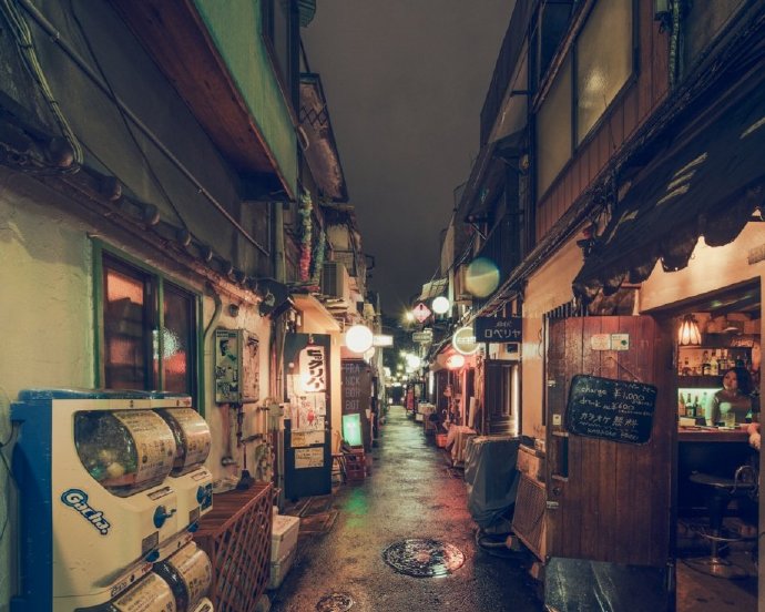 东京夜色街道唯美背景图(8)