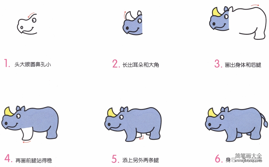 犀牛简笔画画法(2)