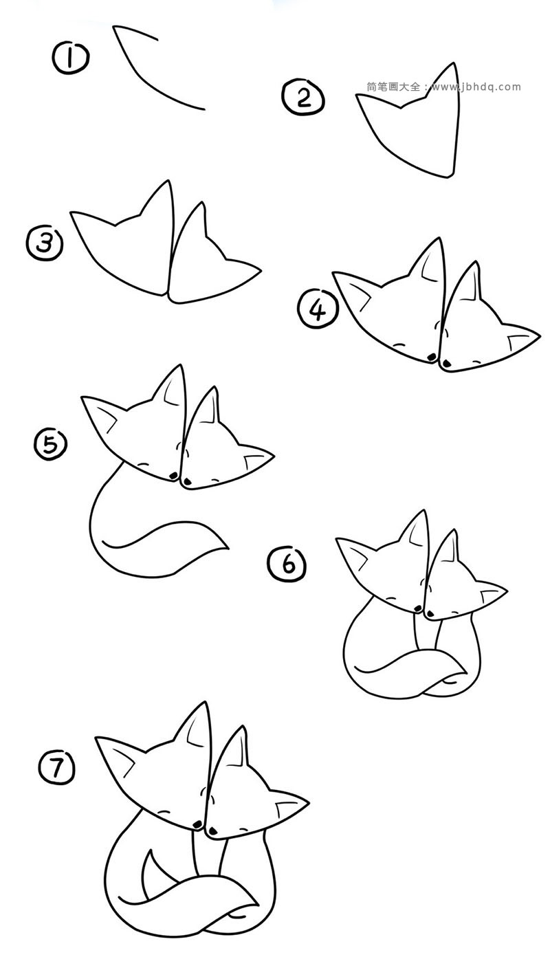 画狐狸的简笔画图片及步骤(2)