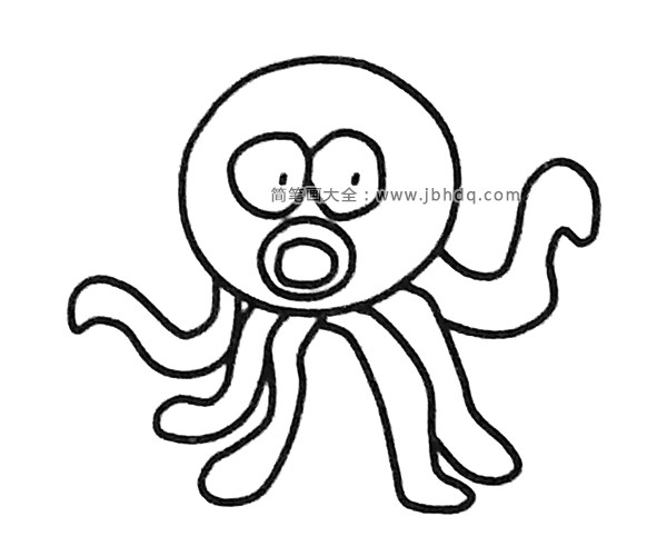 一组简单易学的章鱼简笔画图片(2)