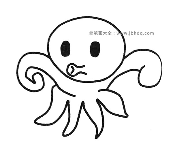 一组简单易学的章鱼简笔画图片(3)