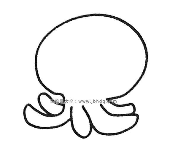 四步画出可爱的卡通章鱼(3)