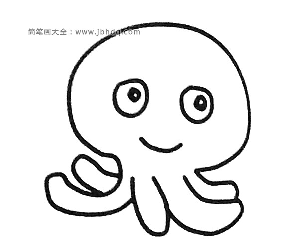 四步画出可爱的卡通章鱼(4)