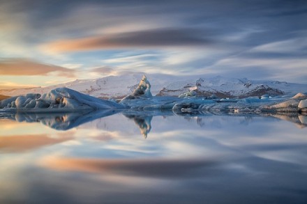 震撼冰川的消融迷人风景图片