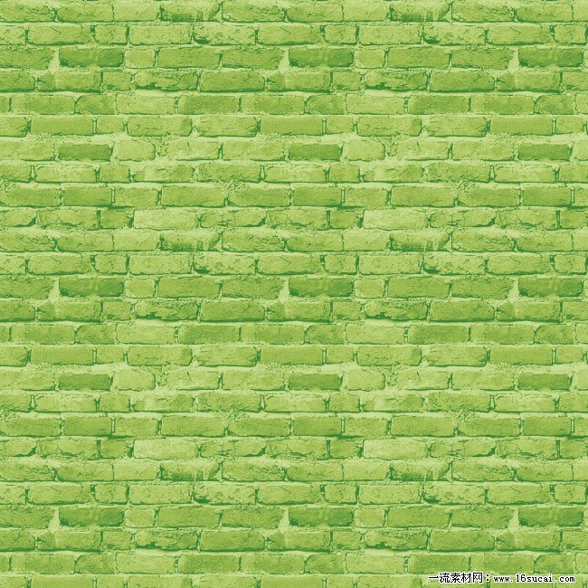 个性的绿色砖墙高清背景图片