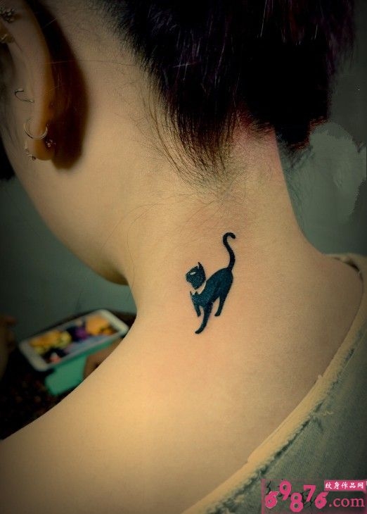 疤痕遮盖猫咪纹身图