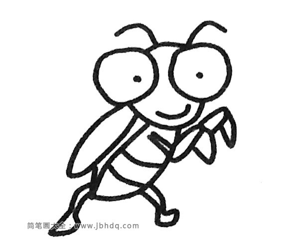 一组卡通螳螂简笔画图片(5)